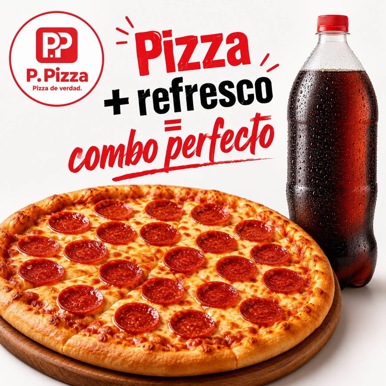 Pizza Grande + refresco 2 Lt.