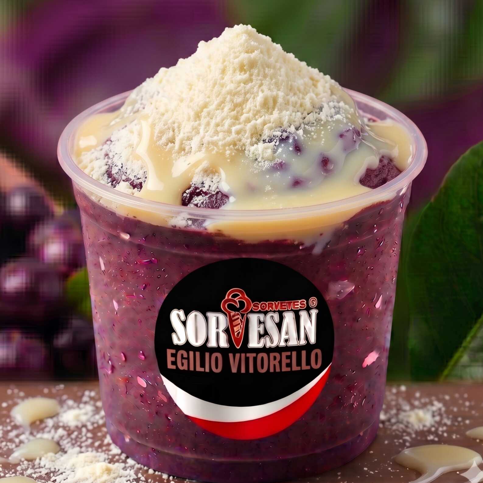 O açaí mais cremoso da região com os melhores acompanhamentos!
Complementos em cima do Pote.
Imagem meramente ilustrativa.
Serve até 1 pessoa (aprox. 230g)