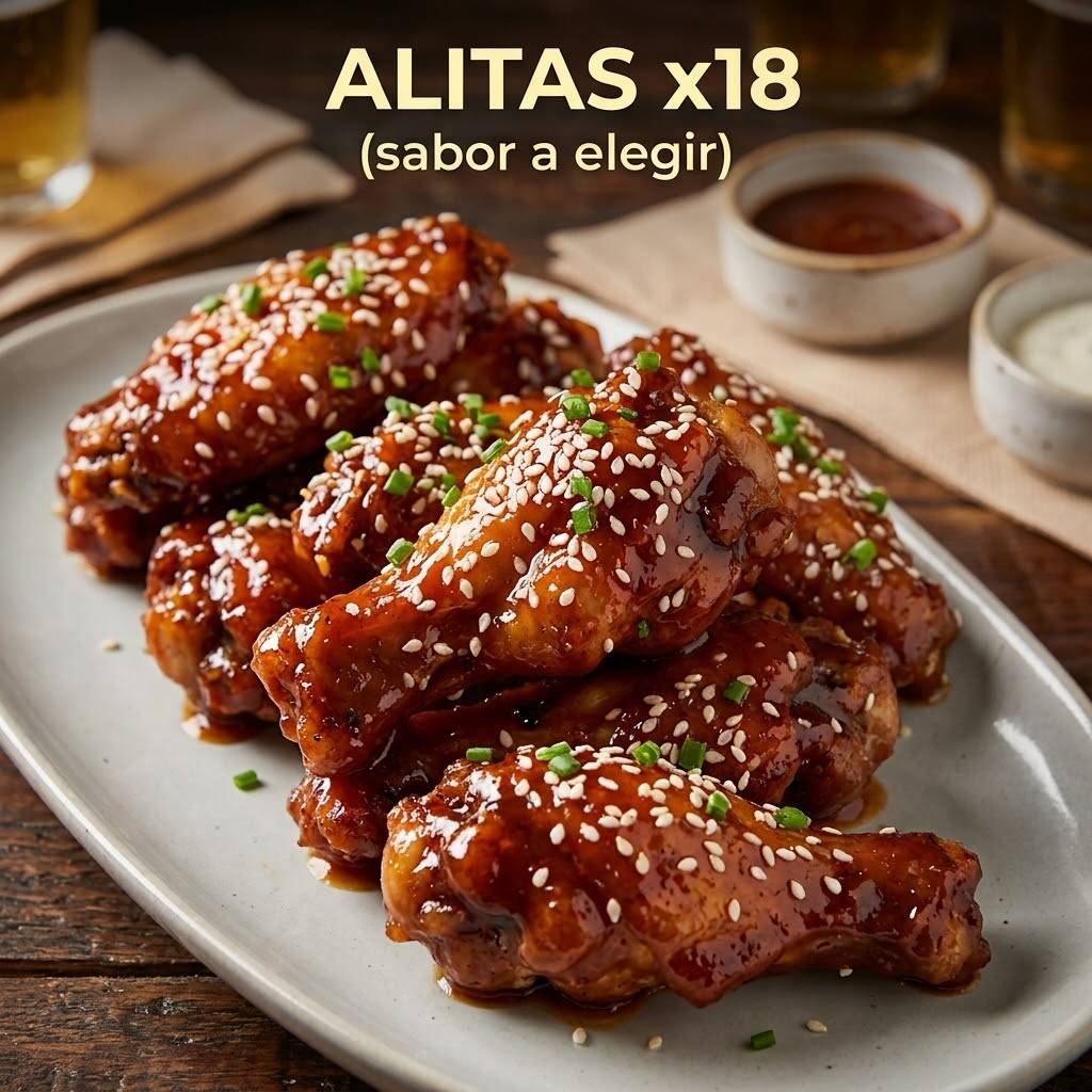 Alitas X18 (3 Sabores)