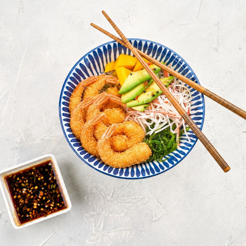 Poke de Camarones Apanados