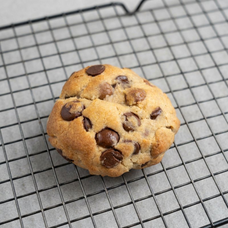 Nossa tradicional massa ciocco amanteigada com gotas de chocolate belga amargo, ao leite e gotas de belga meio amargo.