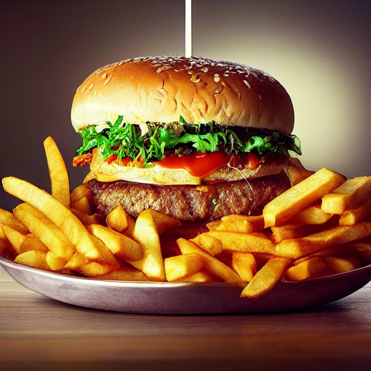 HAMBURGUESA CLASICA CON PAPAS