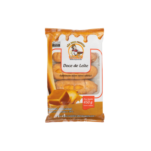 Pão Gourmet recheado - Doce de Leite, 4 unidades.