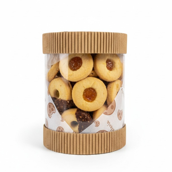 Cilindro con galletas artesanales
