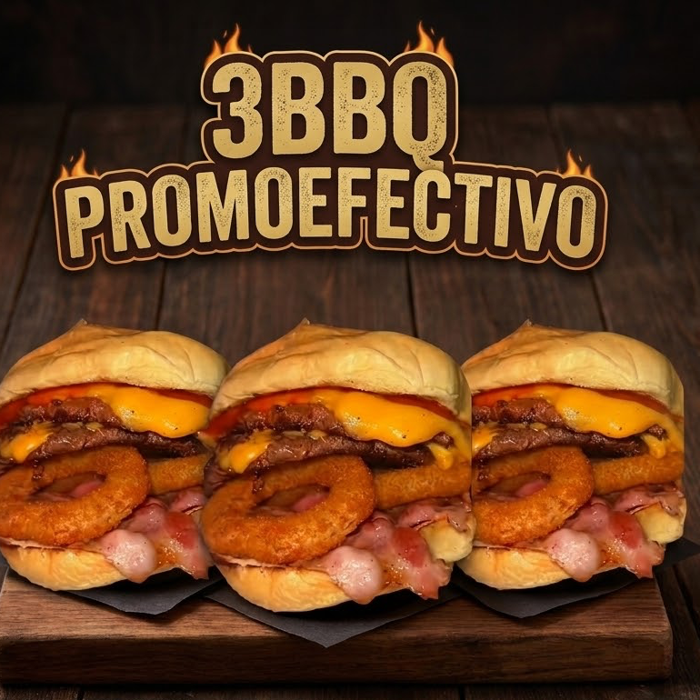 3 Hamburguesas BBQ MAR (Soloefectivo)