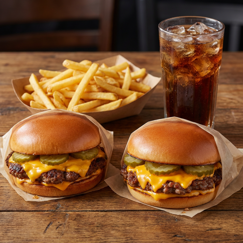 2 lanches turbo a sua escolha. Acompanha fritas e bebida.