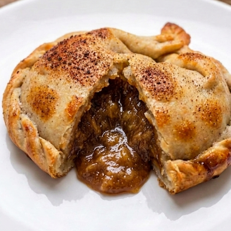 Empanada recheada com banana caramelizada com canela.