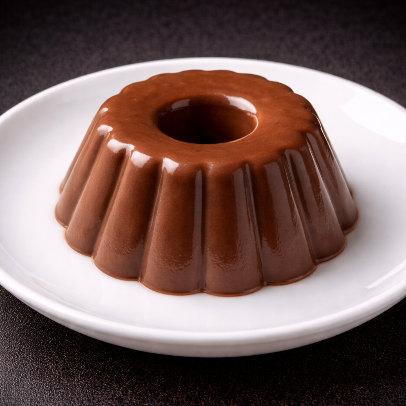 Flan de chocolate diet, leve e cremoso, com sabor intenso de chocolate e finalizado com um toque especial de cacau em pó. Uma sobremesa equilibrada e irresistível