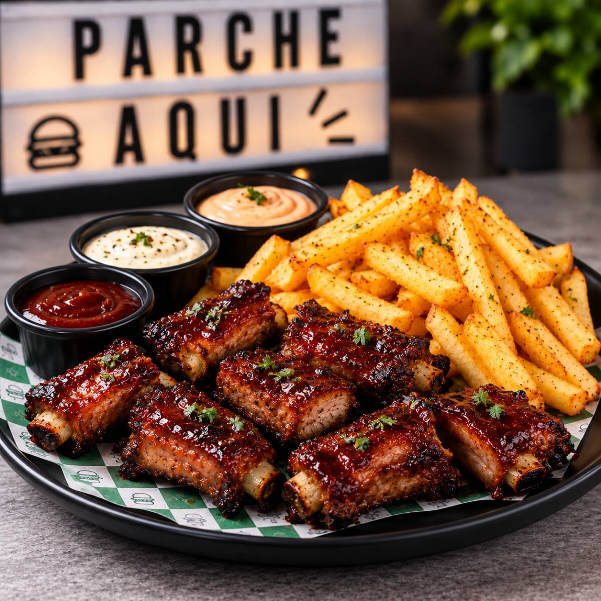 12 Trozos de Costillas + Papas Francesa