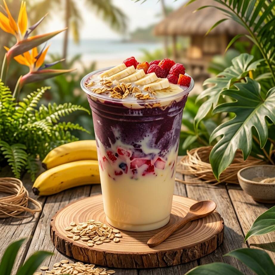 Monte seu copo de Casadinho de Cupuaçu & Açaí como quiser e ganhe 2 complementos sem custo adicional