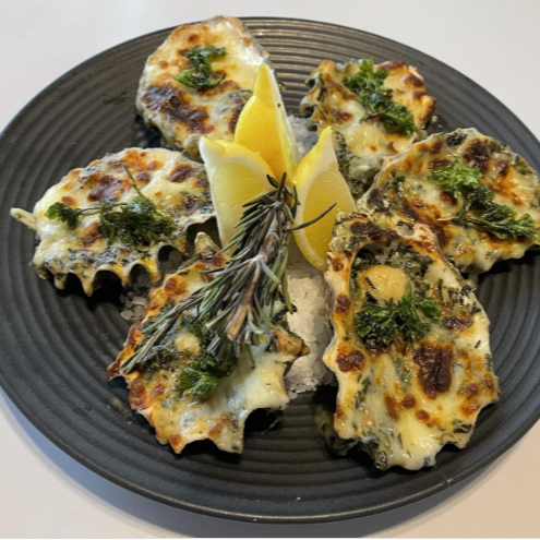 Ostiones a la Rochekefler