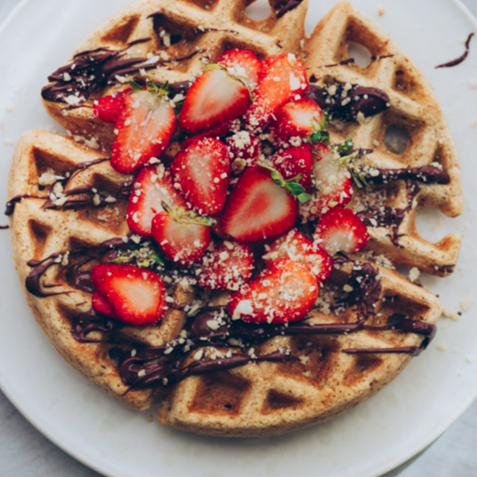 Waffle de Nutella con Fresa