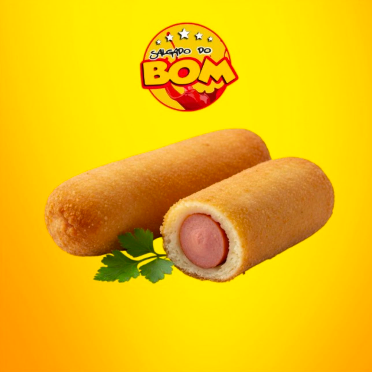 Salgadinho de Salsicha, massa molinha que derrete na boca.