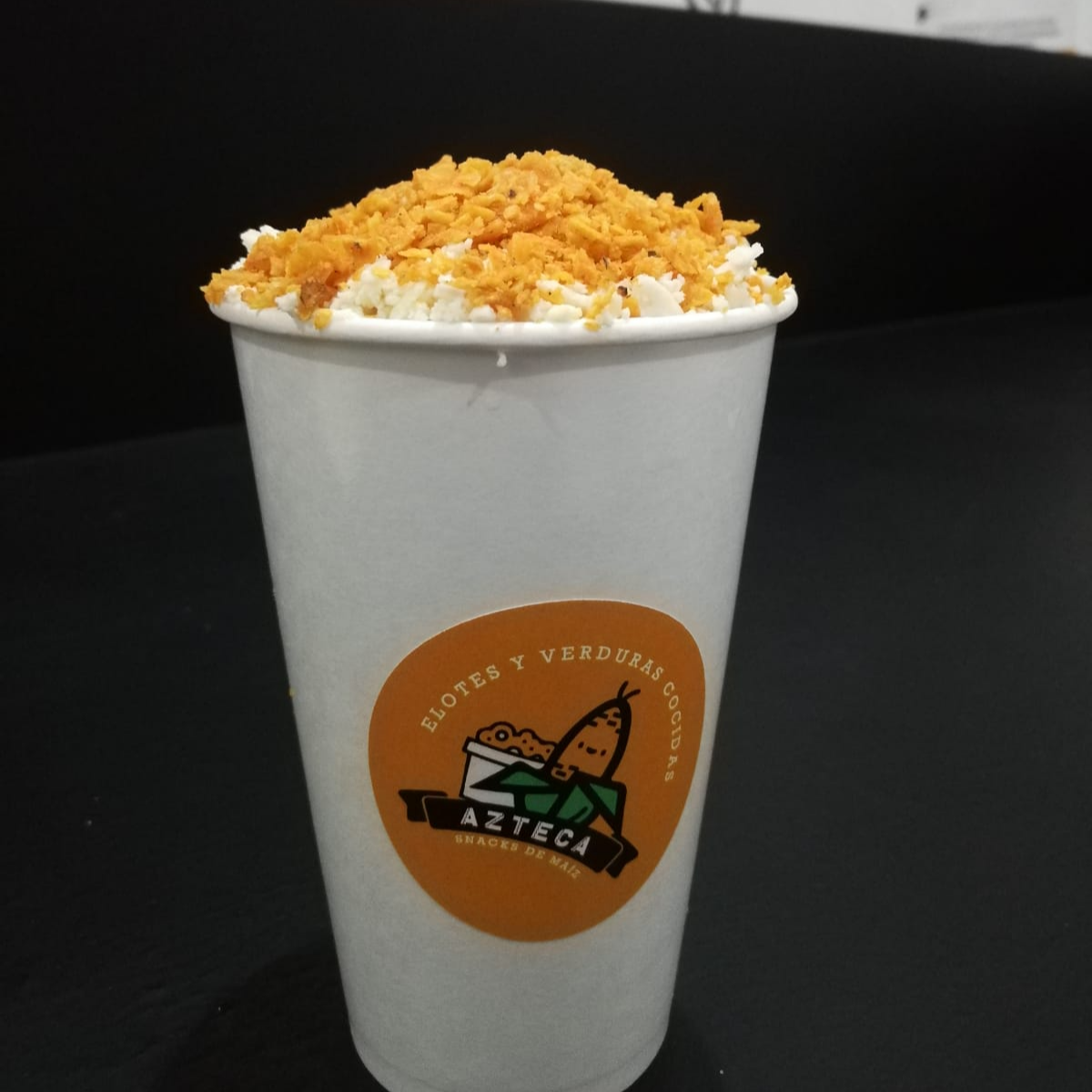 Elote preparado en vaso