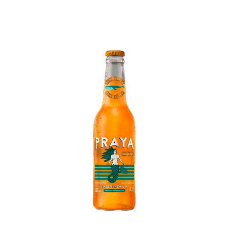 A Cerveja Praya Lager é uma cerveja leve, refrescante, puro malte e sem glúten, com teor alcoólico de 4,2% a 4,8%.