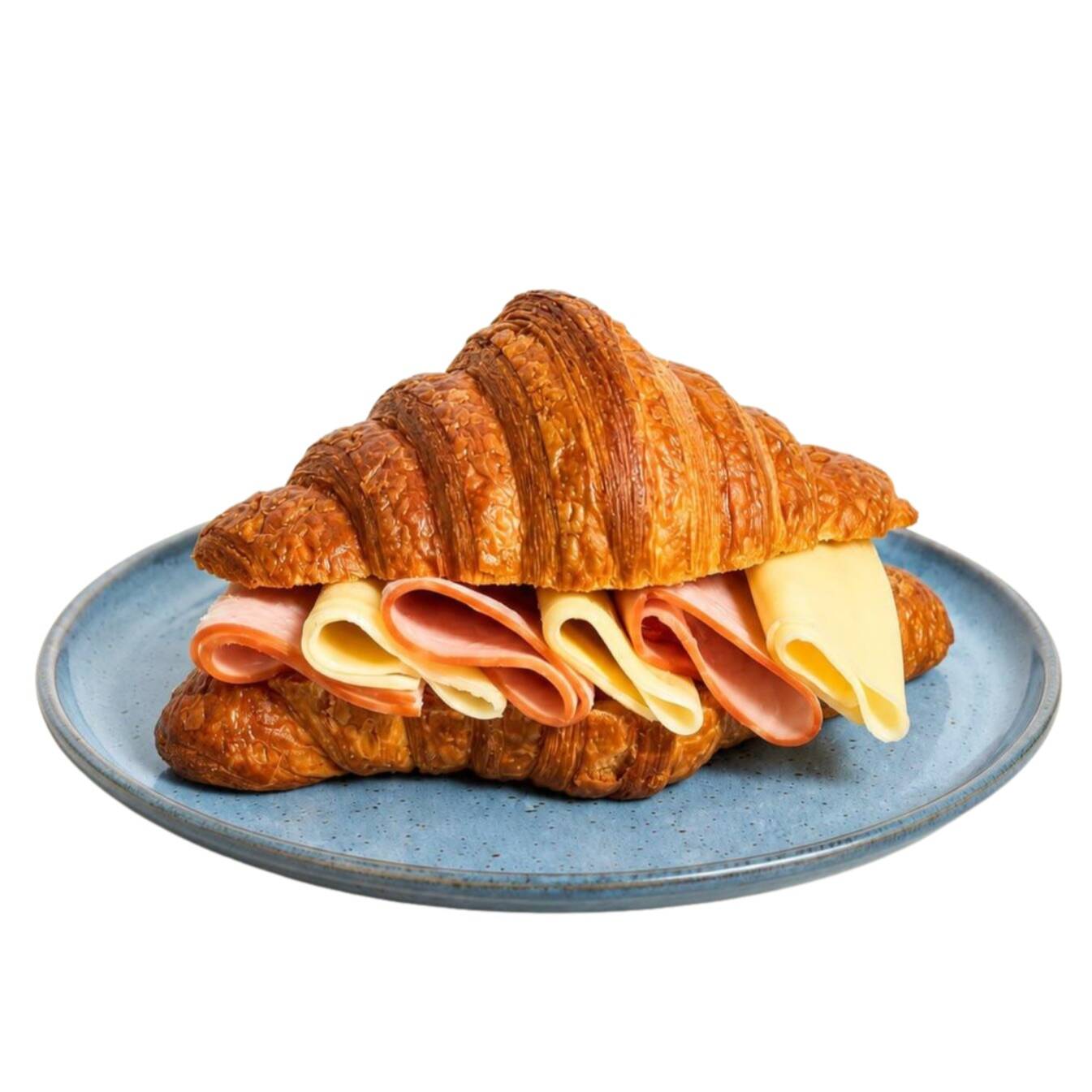 Croissant de massa folhada, leve e crocante, recheado com queijo prato cremoso e peito de peru Sadia.