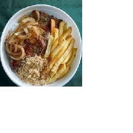 Contra Filé Acebolado, acompanha arroz branco ou colorido, feijão, farofa, batata frita ou rustica