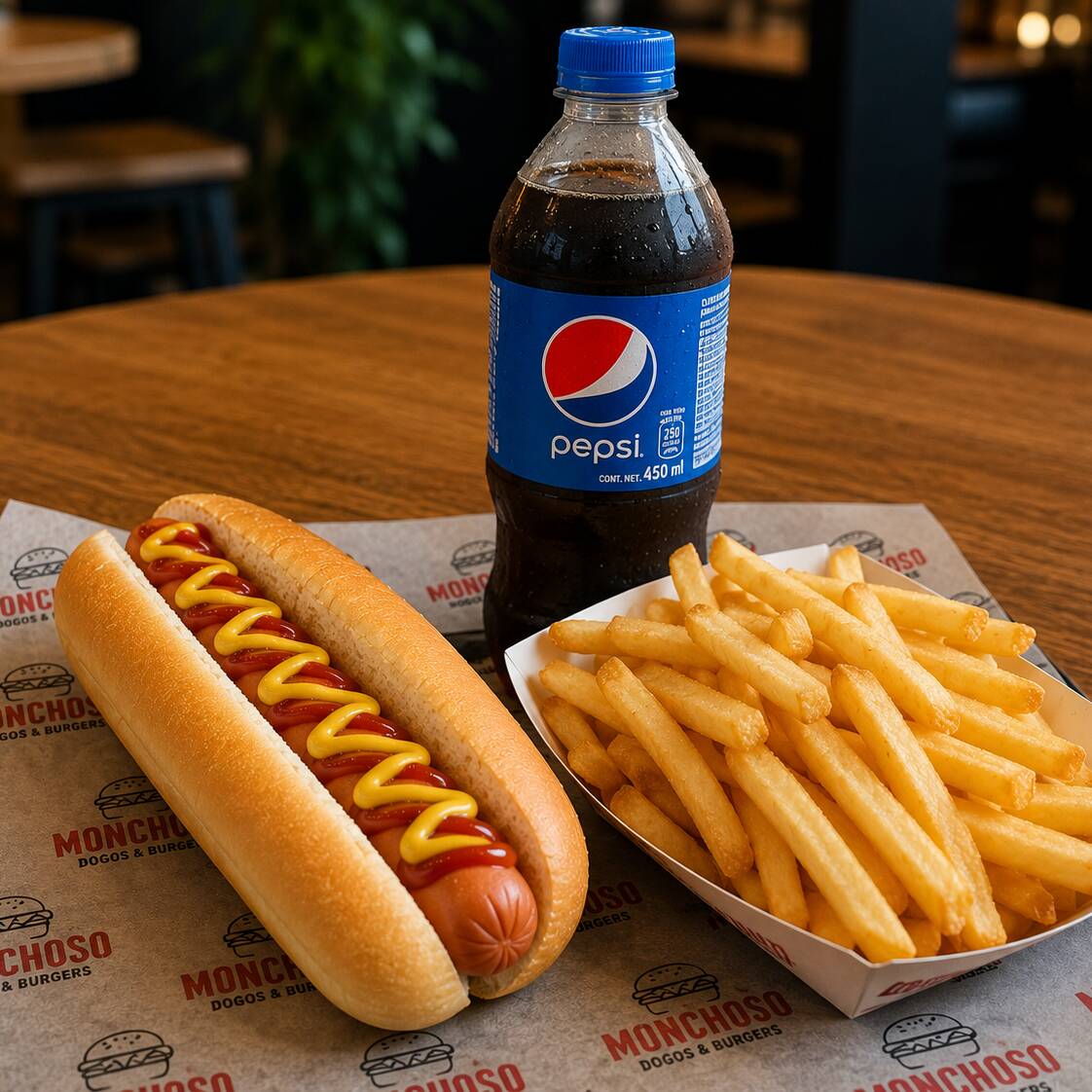 Dogo Sencillo + Papas Fritas + Bebida