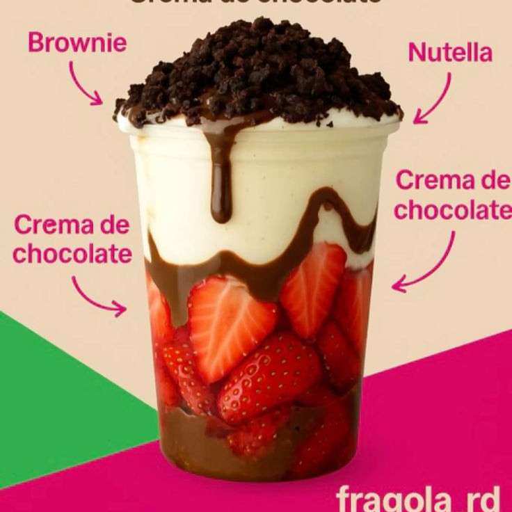 Fresas con Crema y Brownie