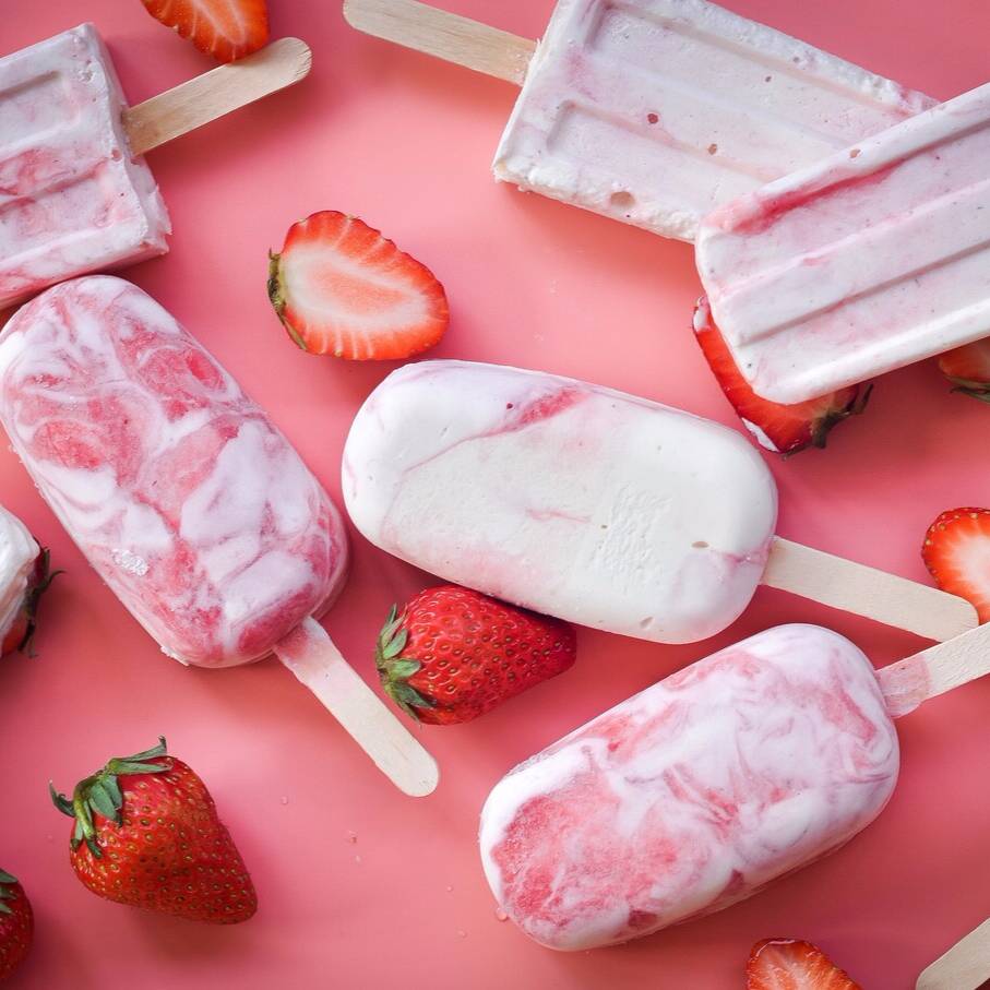 Paleta Fresas Con Crema