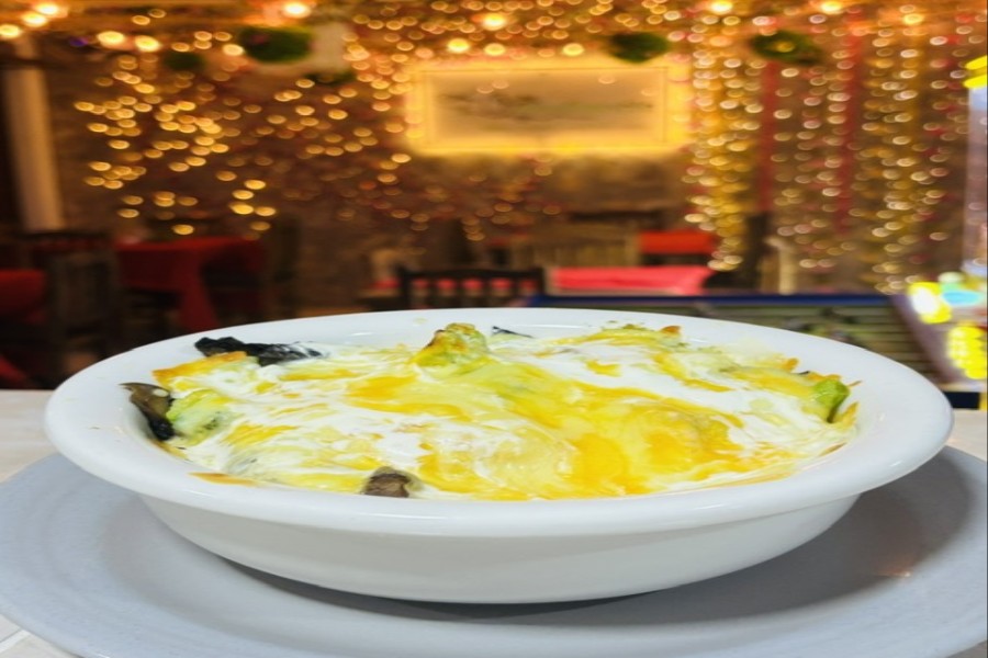 VERDURAS CON POLLO, QUESO Y CREMA