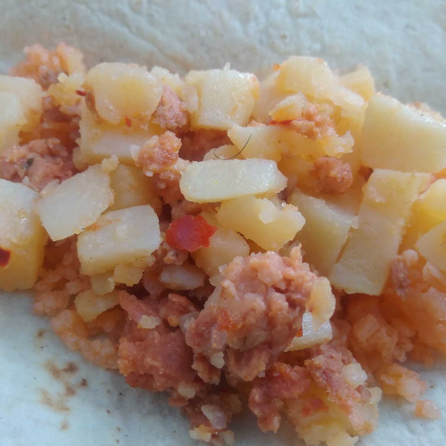 Taco de Papas con Longaniza