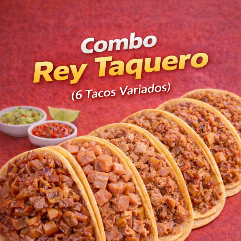 🔥🌮 Combo Rey Taquero (6 Tacos Variados)