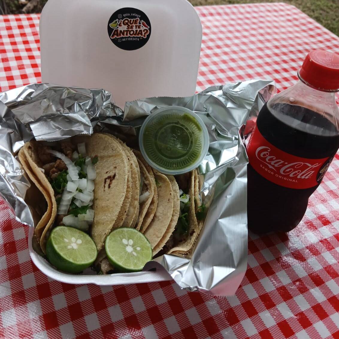TACOS BISTEC ( 3PZAS) + COCA COLA 355ML