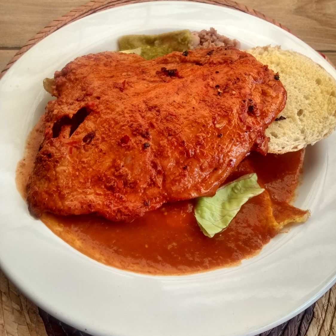 Enchiladas con Cecina + Jugo de Naranja