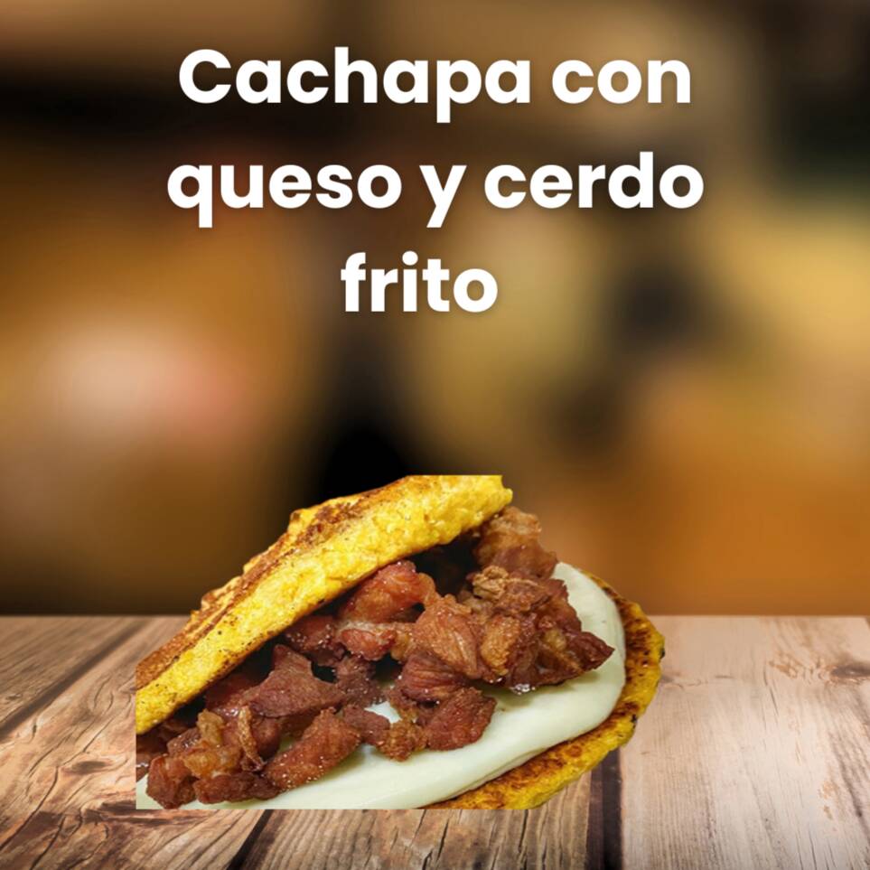CACHAPA CERDO CON QUESO DE MANO