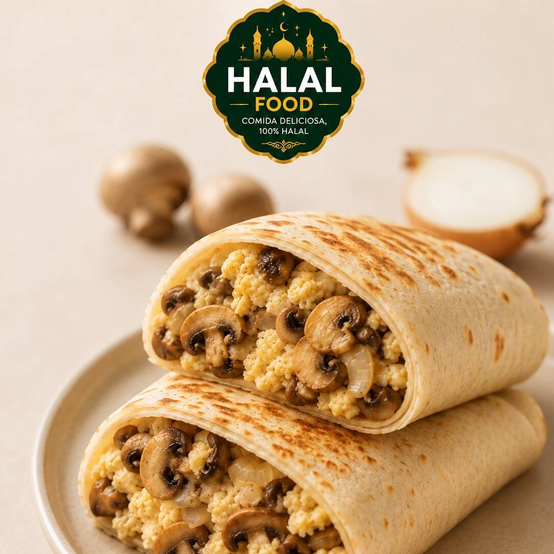 burritos de huevo con champiñón