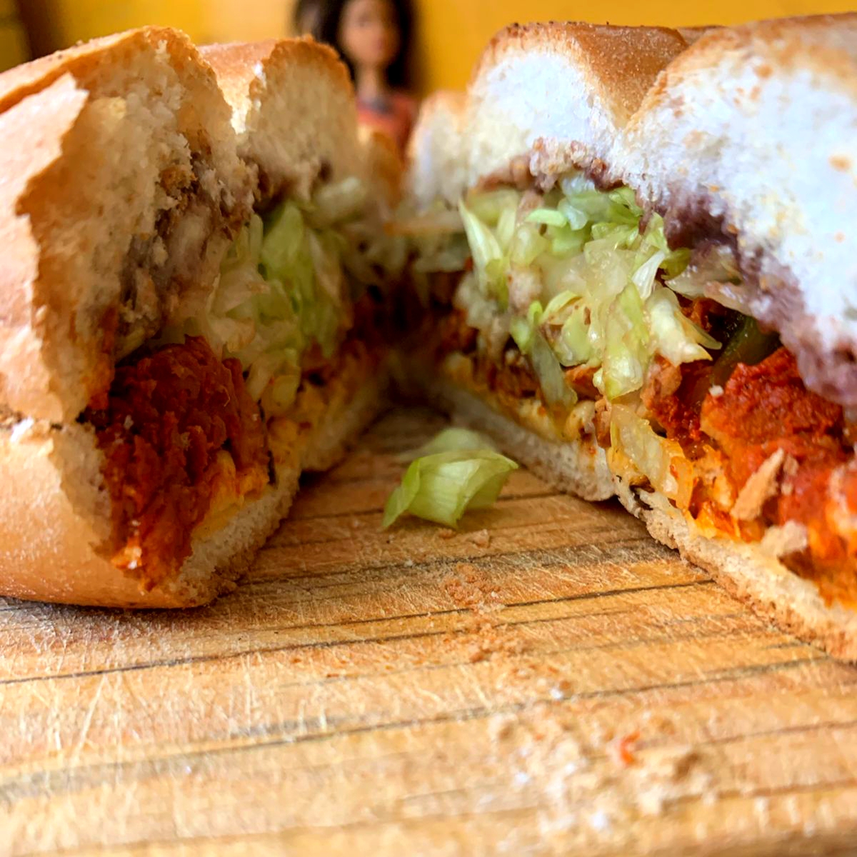 Torta de Cecina Enchilada con Quesillo
