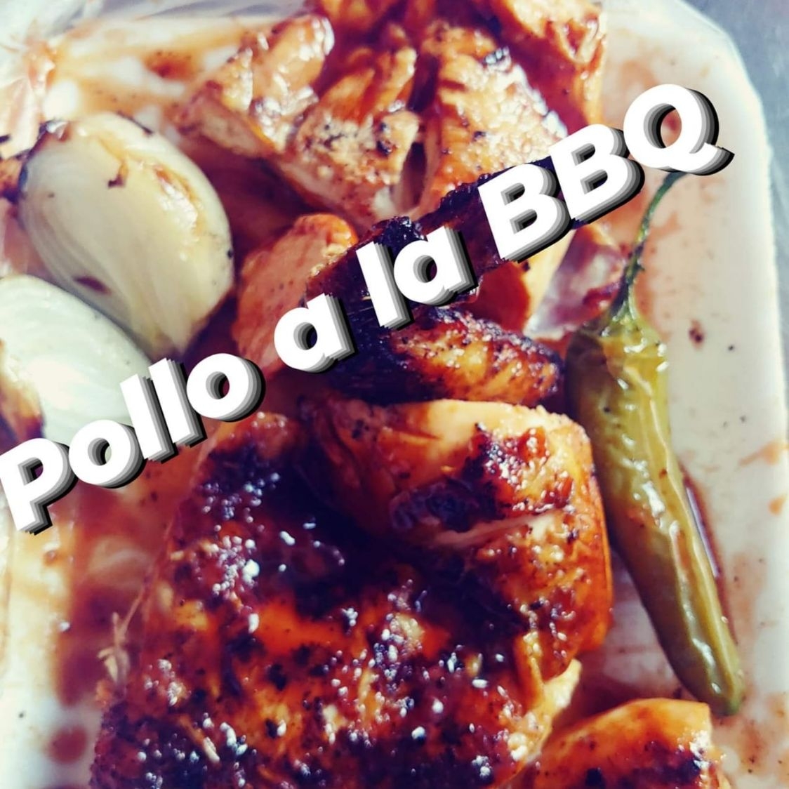Medio pollo a la BBQ
