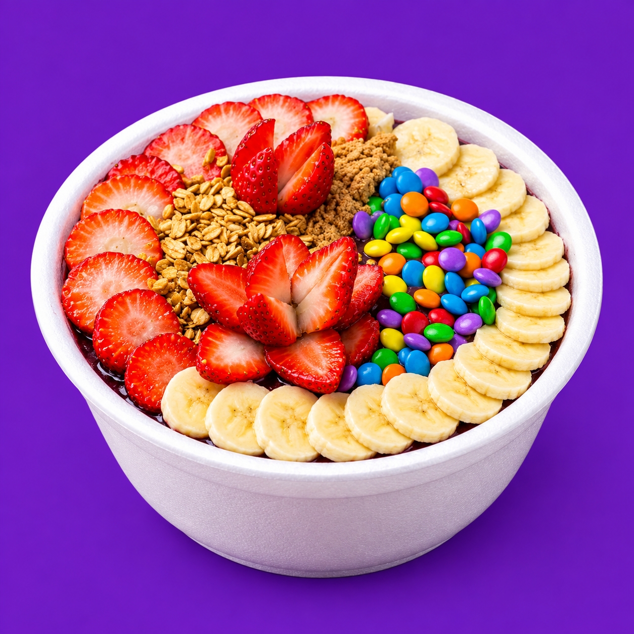 Para os verdadeiros apaixonados por açaí! Uma marmita generosa cheia apenas com o nosso açaí puro, super cremoso e geladinho. É a base perfeita para você montar o seu pedido exatamente do seu jeito. Escolha os seus complementos favoritos na lista abaixo e monte a combinação dos seus sonhos! (Atenção: Não acompanha complementos inclusos, selecione os seus adicionais nos próximos passos).