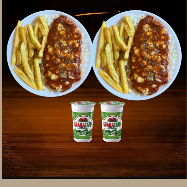 Marmita com delicioso filé de frango parmegiana (empanado na massa crocante coberto com molho de tomates e queijo) acompanhado de arroz branco, e batatas fritas.
Marmita indicada para 02 pessoas.
APROX. 500 GRAMAS