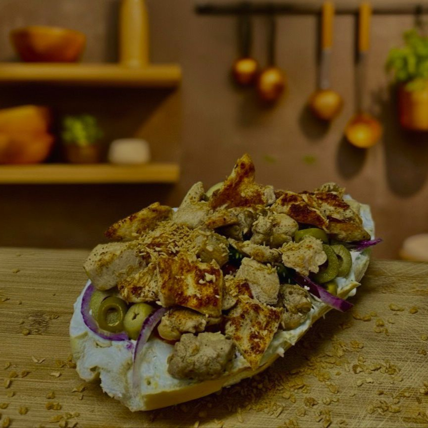 Acompanha: Pão, pasta de alho, tomate, cebola, pimentão, orégano, alho, torrado e azeitona