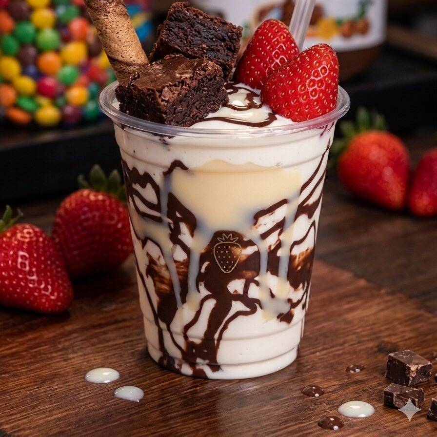 Fresas con Crema y Chocolate Hershey's Chica