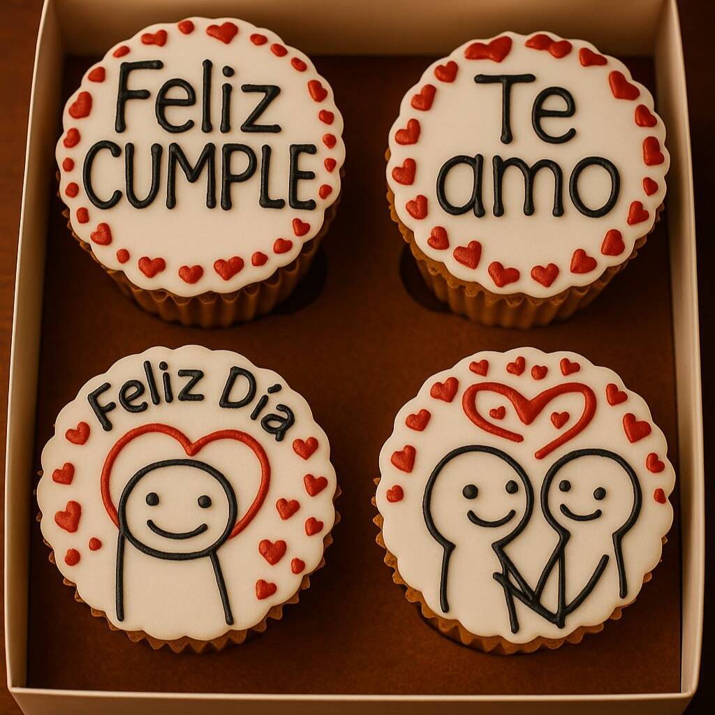 Caja de Cupcake X4 Feliz Dia