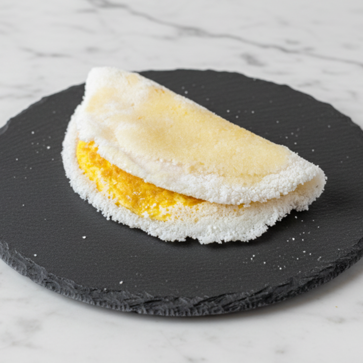 Deliciosa tapioca preparada na hora, recheada com ovo fresquinho, oferecendo uma opção leve, saborosa e perfeita para qualquer momento do dia. Simples, nutritiva e feita com muito carinho!