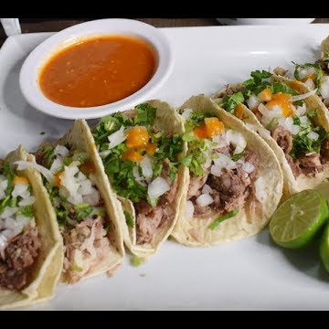 Orden de 5 tacos de carnitas surtida ( sencillos )