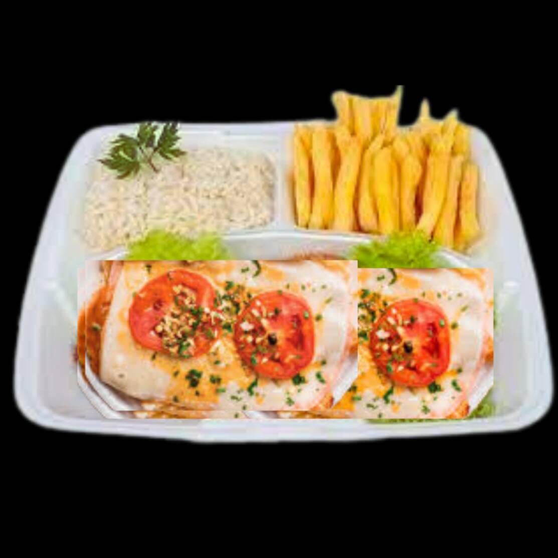 FILÉ DE FRANGO GRELHADO, COBERTO COM MUSSARELA, RODELAS DE TOMATE E ORÉGANO
-ACOMPANHA:
ARROZ BRANCO
BATATA FRITA
MOLHO DE ALHO
EMBALAGEM: MARMITEX EXECUTIVA ( COM DIVISÓRIAS)