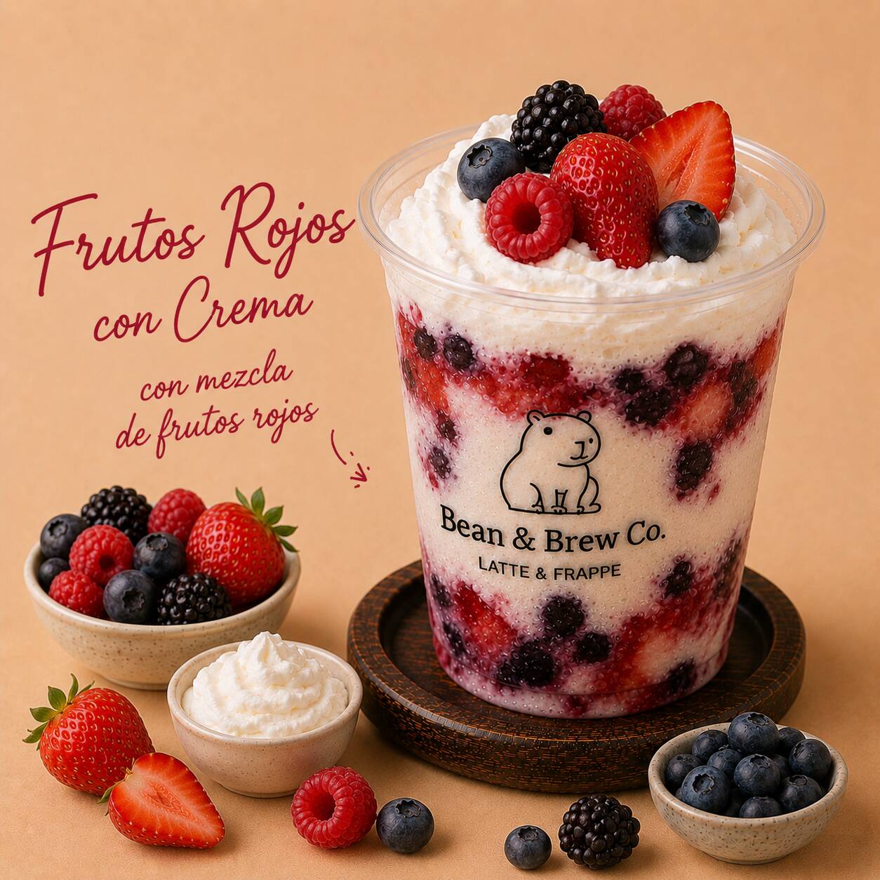 Frutos Rojos con Crema.