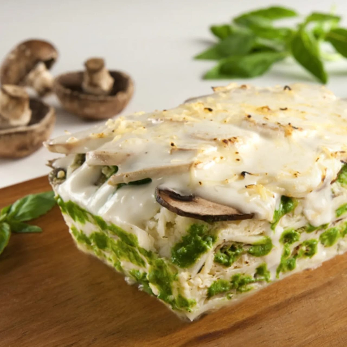 Lasagna con Champiñones al Pesto