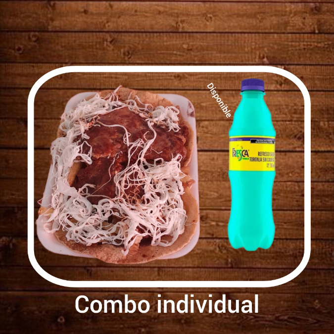 TACO DE BISTEK ENCHILADO + REFRESCO