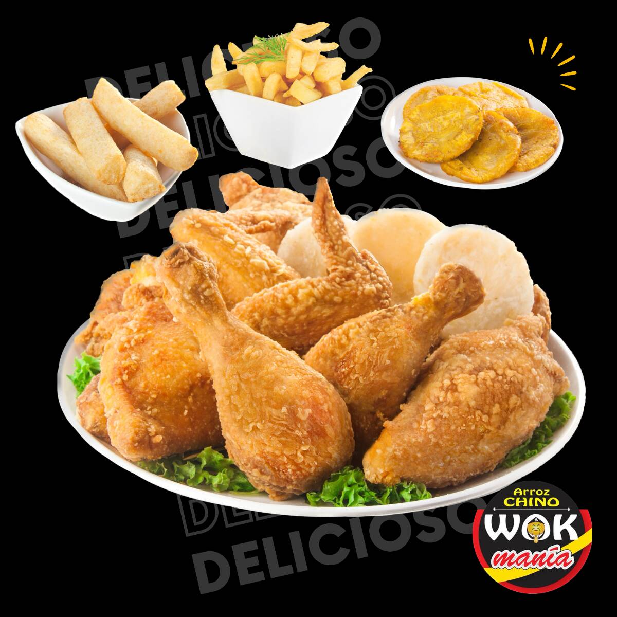 1 Pollo + 4 Acompañamientos