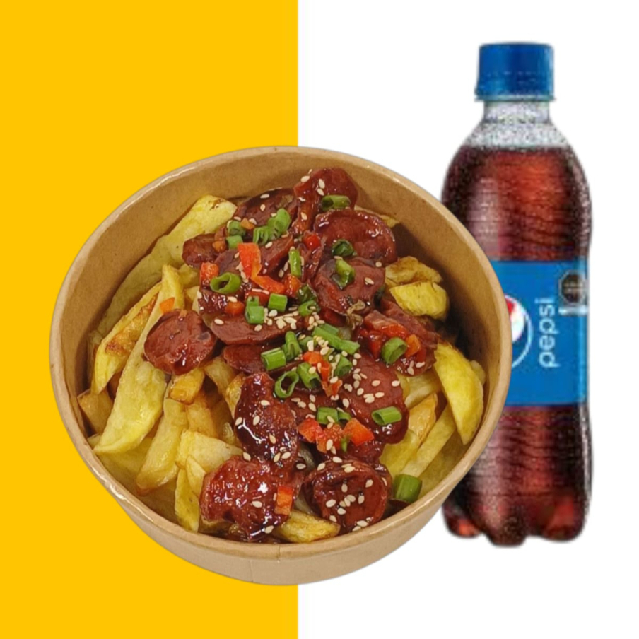 Salchipapa Chifera + Bebida Personal