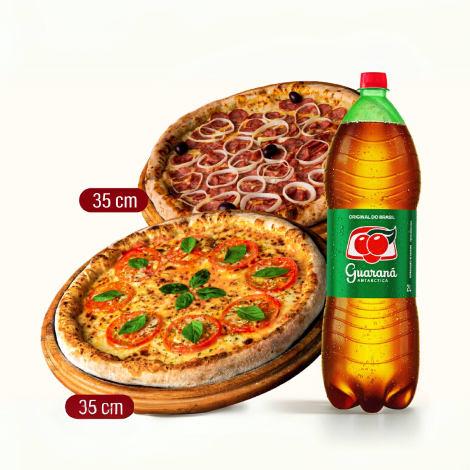 2 Pizzas Grandes (8 pedaços) + 1 Refri 2l.