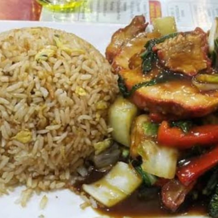 Chancho Asado con Verduras más Entrada