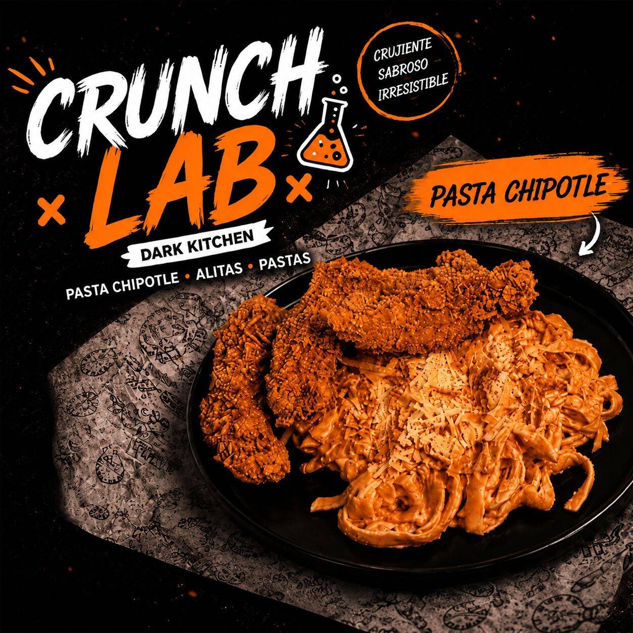 Pasta Chipotle con Tiras Crispy