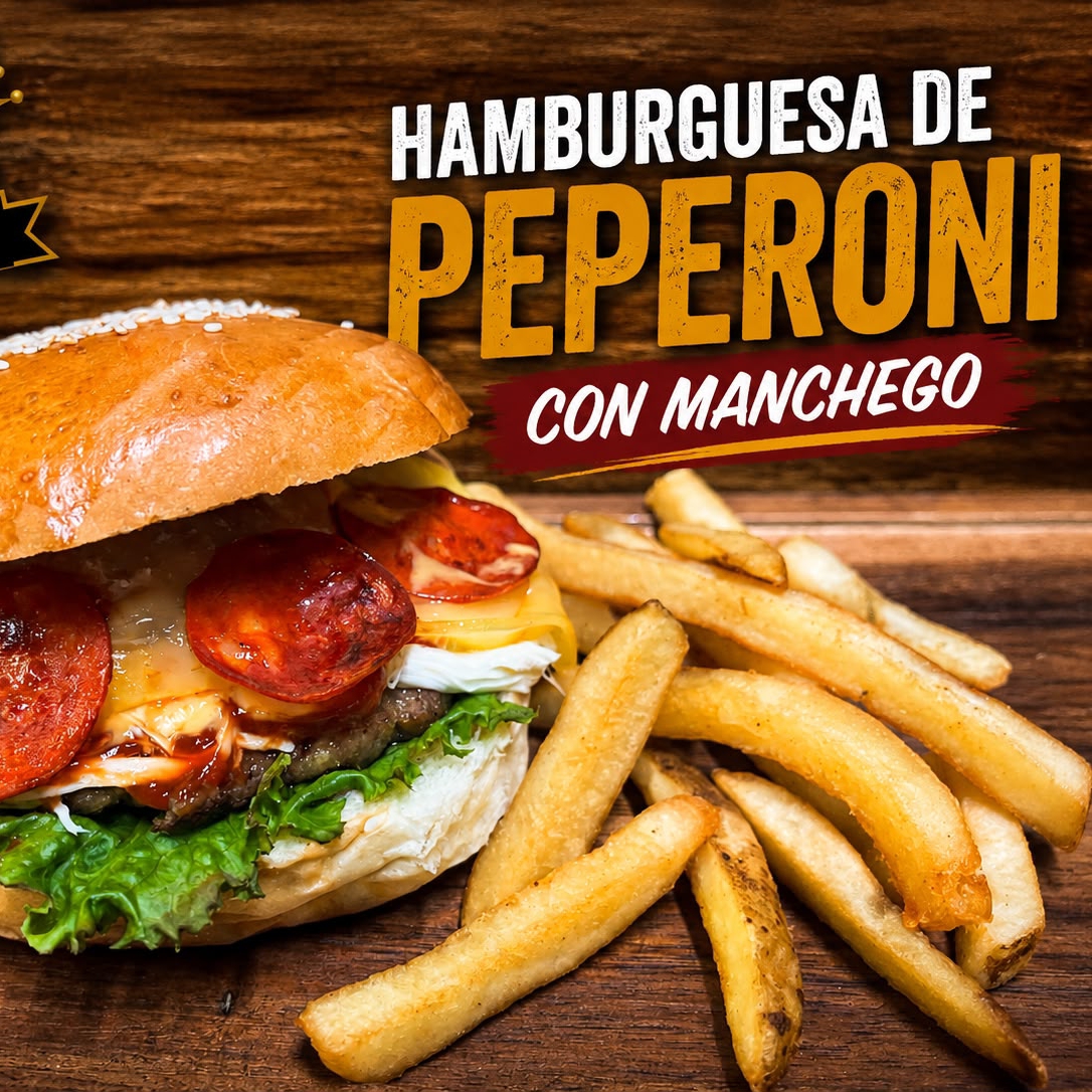 Hamburguesa de Pepperoni con Papas